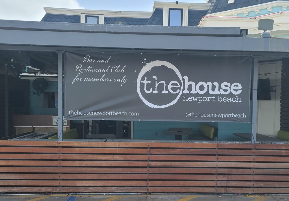 Custom Banner Restaurant Sign for The House at Newport Beach