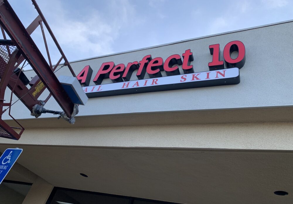 Channel Letters for A Perfect 10 Salon in Encino