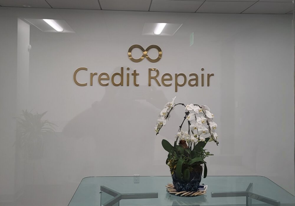 Office Lobby Sign for Unlimited Credit Repair in Woodland Hills