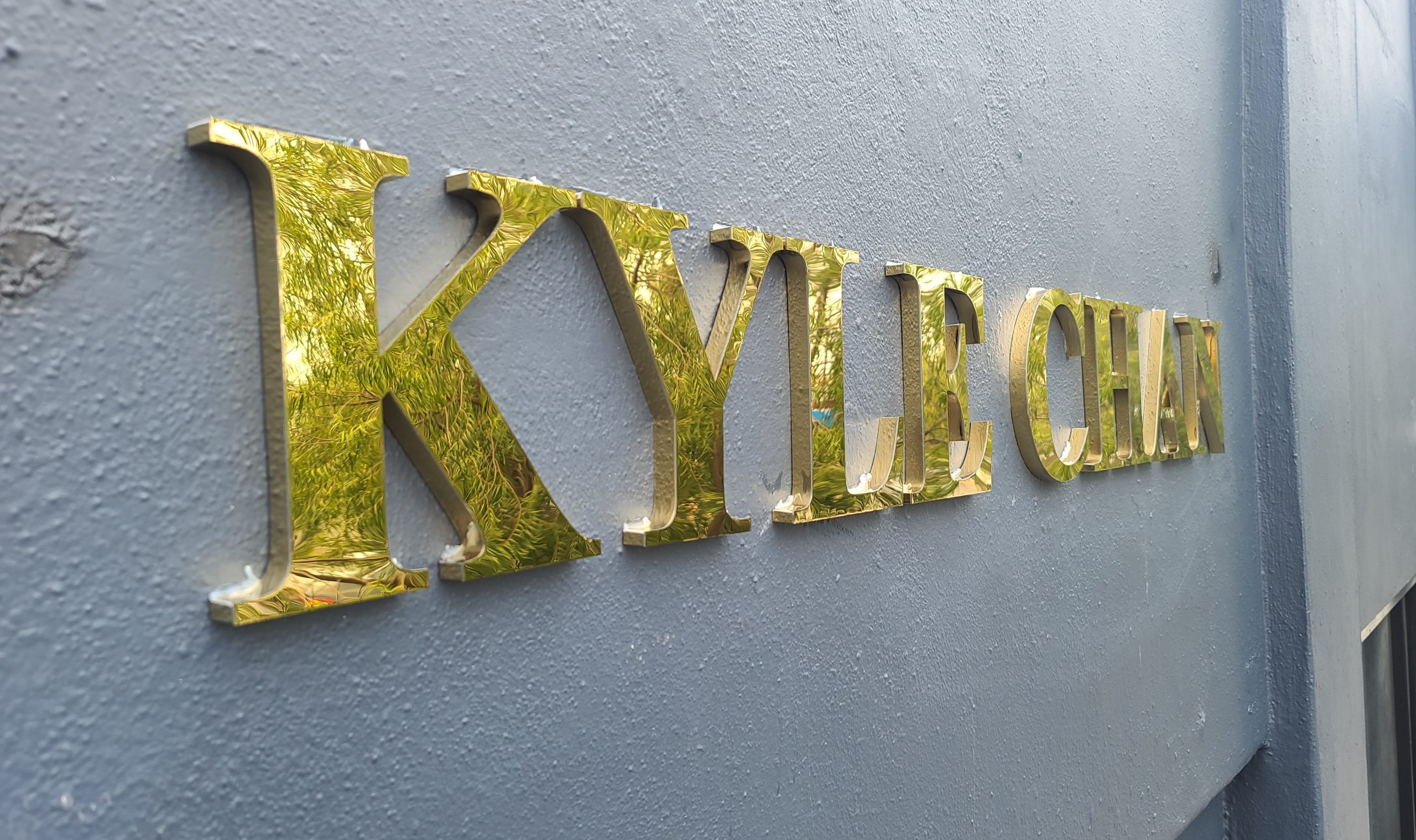 Dimensional letters for Kyle Chan, boutique storefront sign for their West Hollywood branch that is certainly visually stunning. 