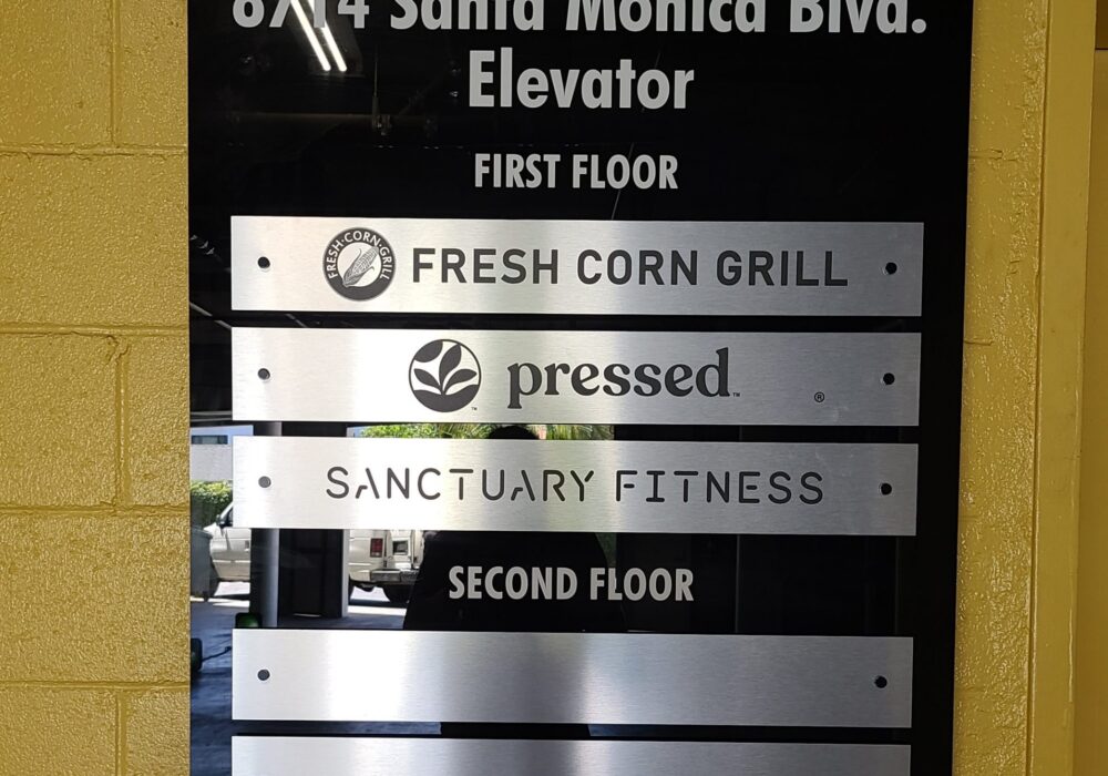 Basement Directory Signs for Ronco Investments Inc. in Beverly Hills