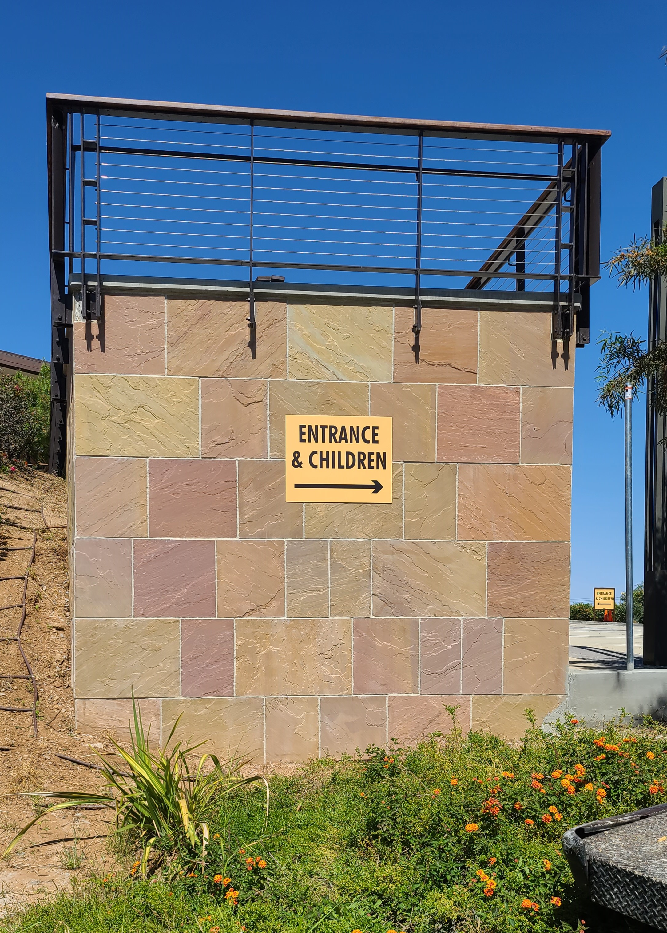 More from our sign package for Malibu Pacific Church, these outdoor directional signage direct parking lot traffic.