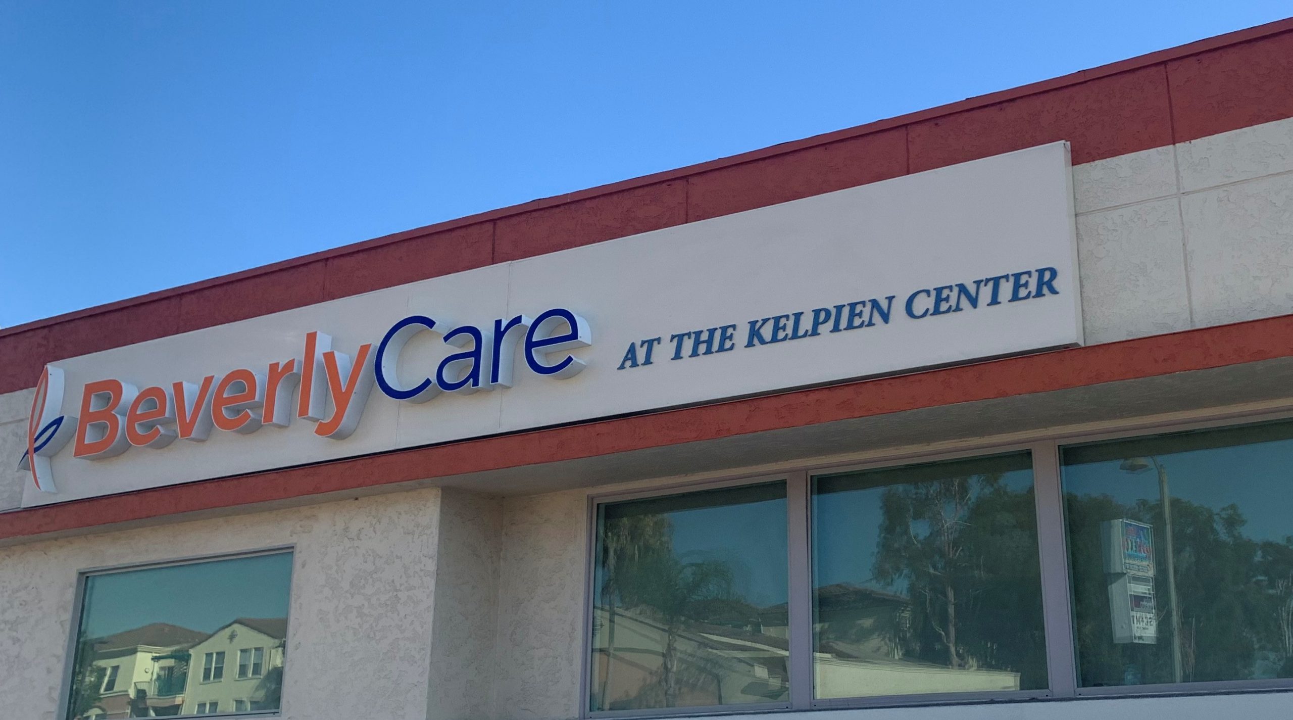 These are the front lit channel letters with acrylic lettering we fabricated and installed for BeverlyCare at the Kelpein Center in Montebello.