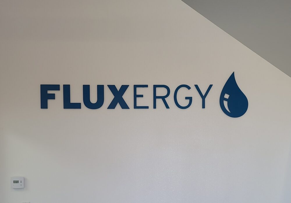 Indoor Dimensional Letter Office Sign for Fluxergy in Irvine
