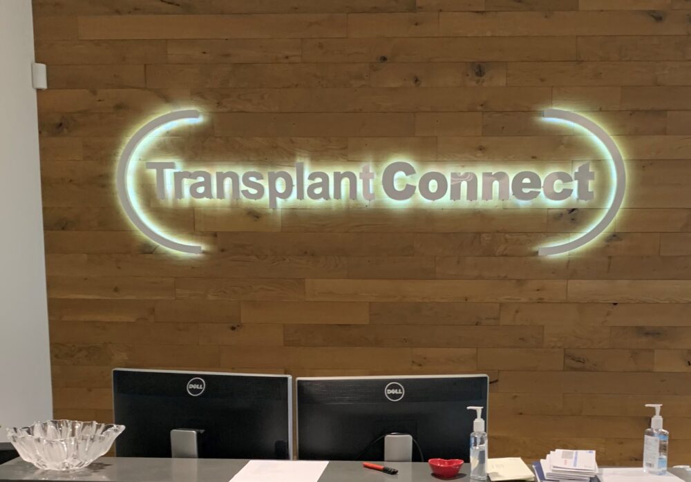 Office Lobby Signs for Transplant Connect in Los Angeles