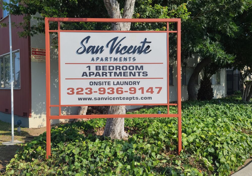 Apartment Advertisement Sign for Jones and Jones in San Vicente