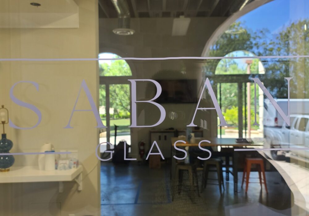 Storefront Window Graphics for Saban Glassware in Los Angeles