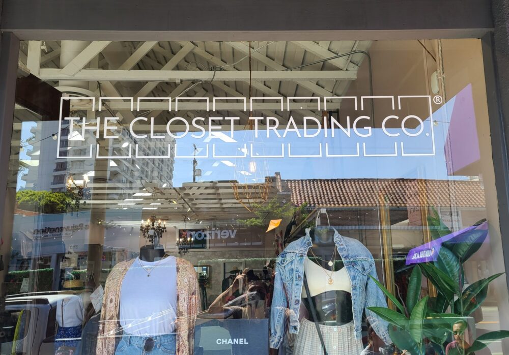 Boutique Window Graphics Package for The Closet Trading Company in Santa Monica