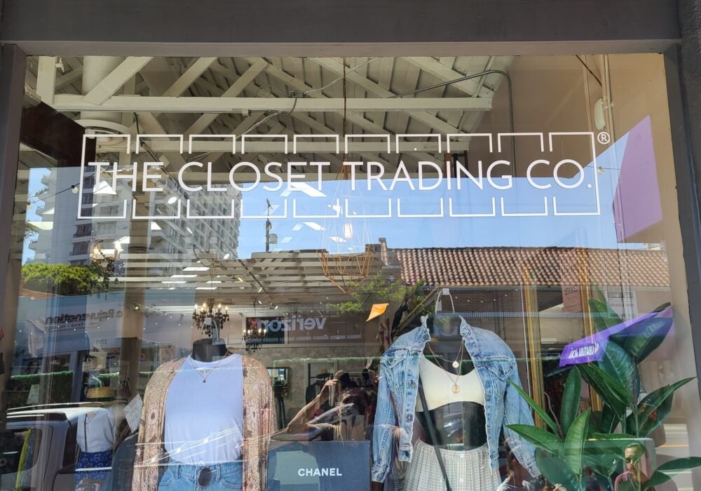 Boutique Window Graphics Package for The Closet Trading Company in Santa Monica