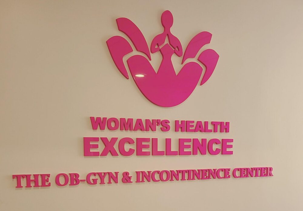 Acrylic Clinic Sign for The OB-Gyn and Incontinence Center in Arcadia