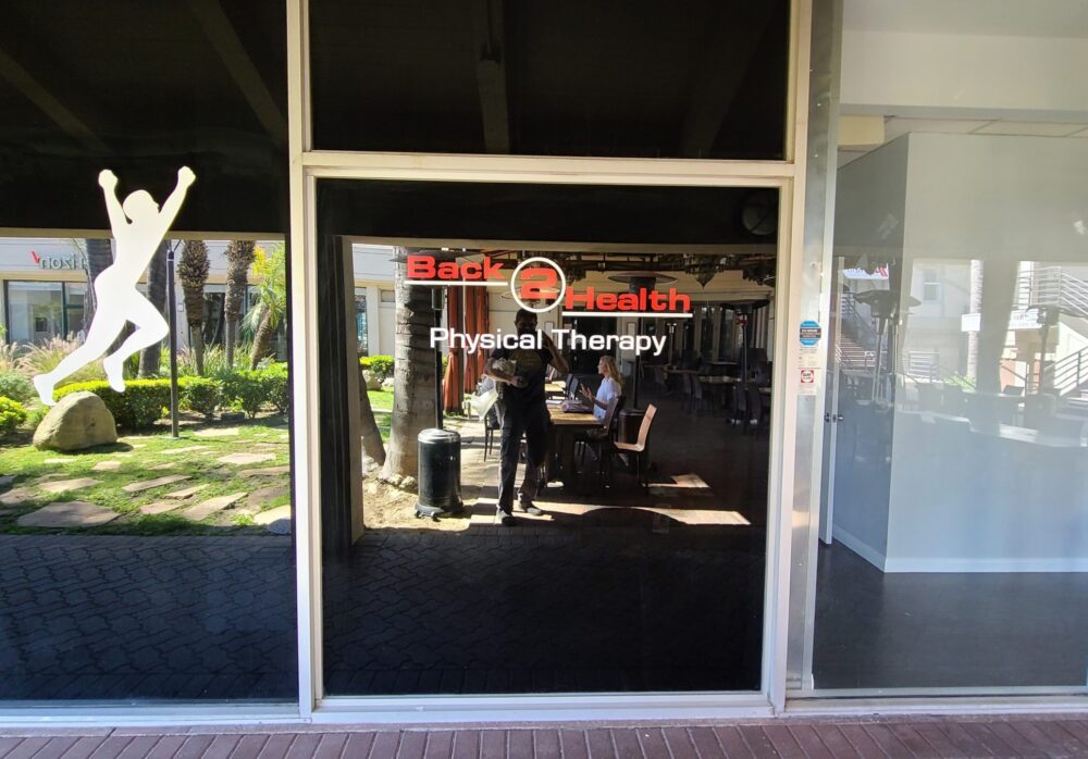 Window Graphics for Back 2 Health in Encino