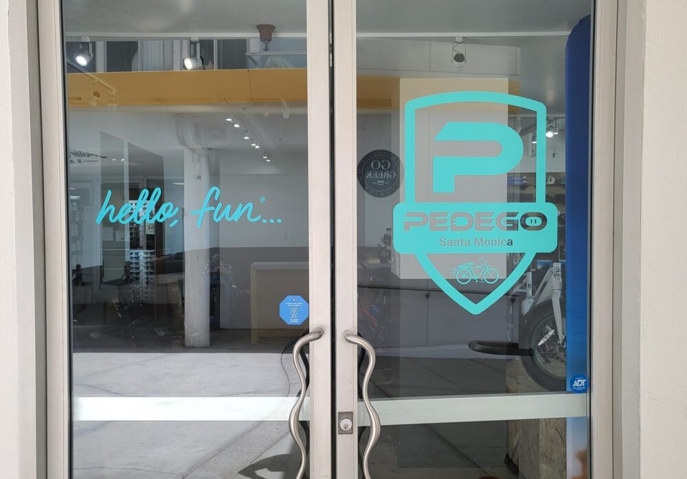 Window Graphics Sign Package for Pedego in Santa Monica
