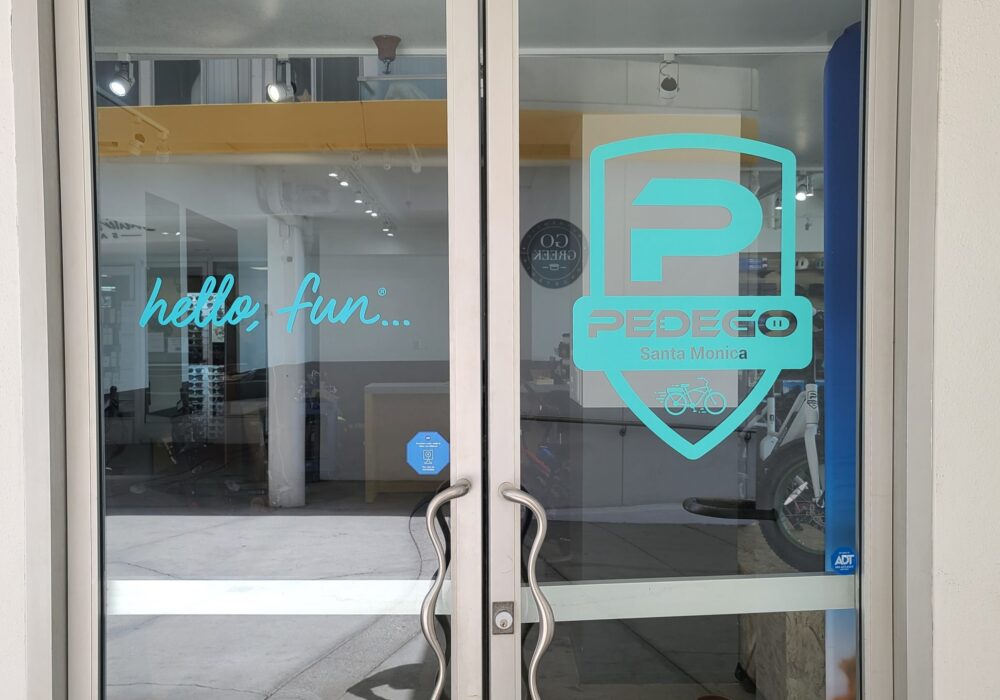 Window Graphics Sign Package for Pedego in Santa Monica