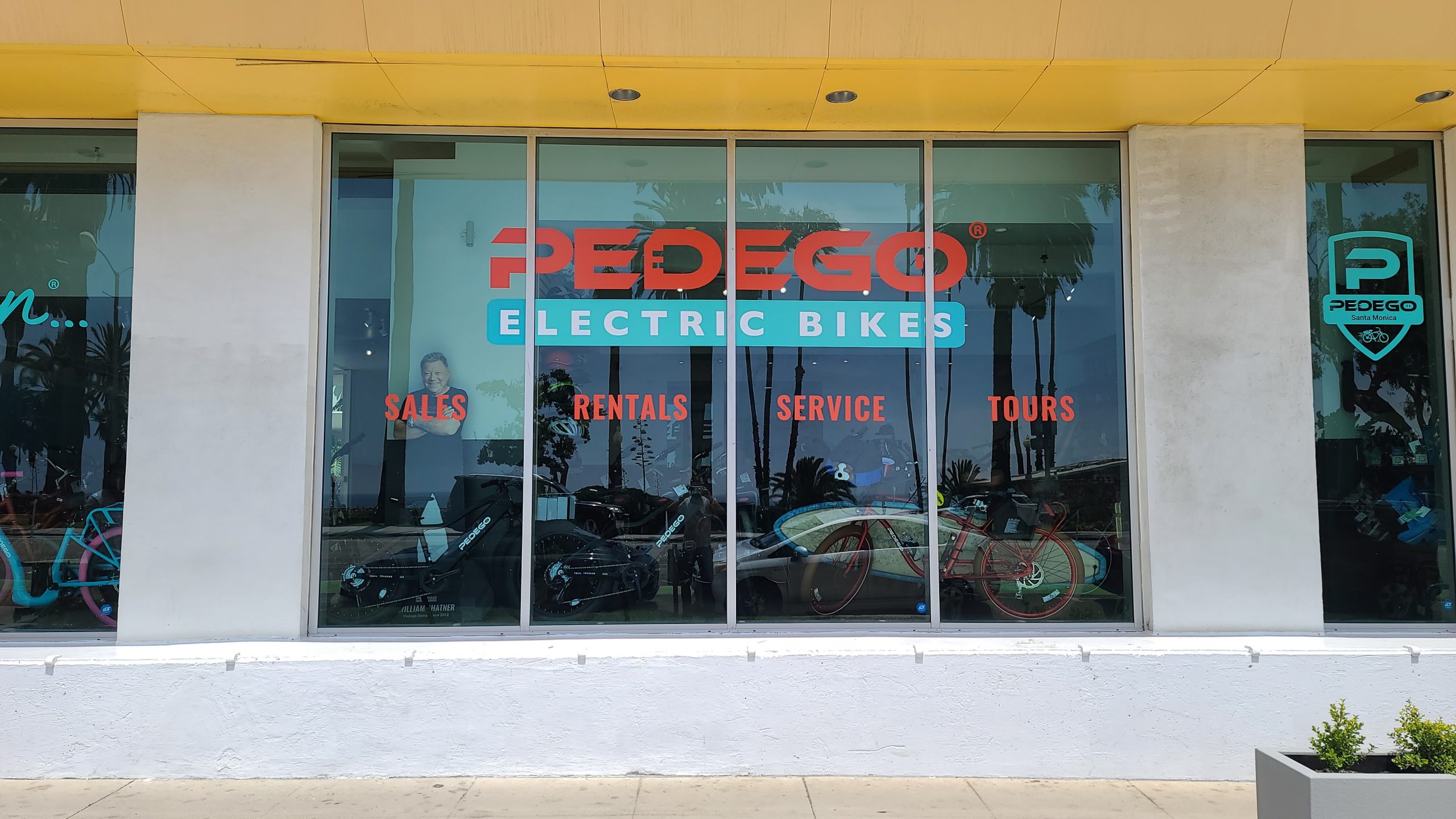 Our storefront window graphics package helps put Pedego's Sta. Monica store on the map.