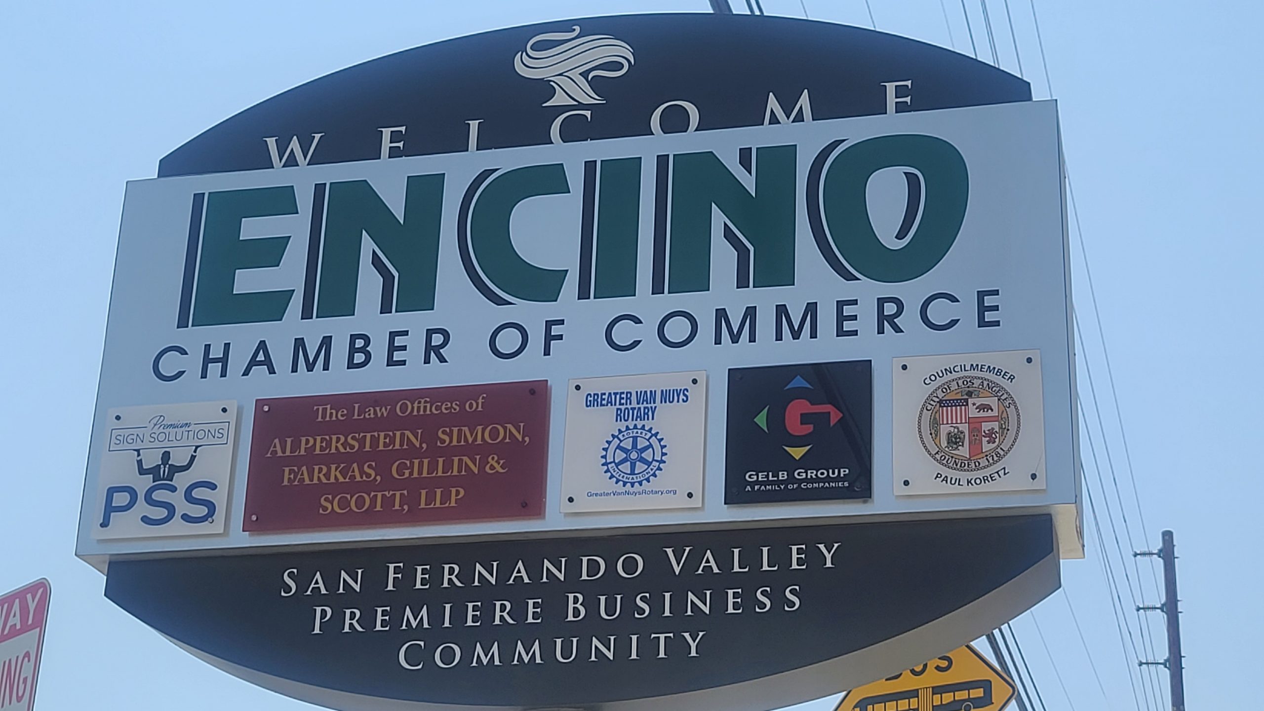Communities can greet visitors and residents alike with a welcome sign or two, like this acrylic plaque we fabricated and installed for the Encino Chamber of Commerce.