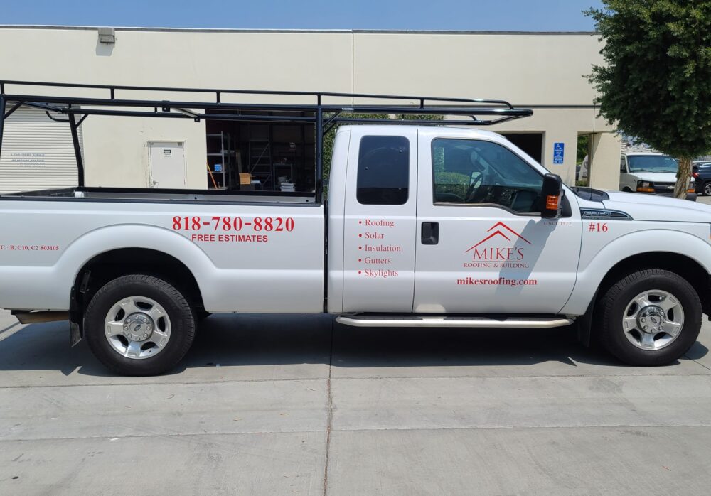 Car Decals for Mike’s Roofing  in Van Nuys