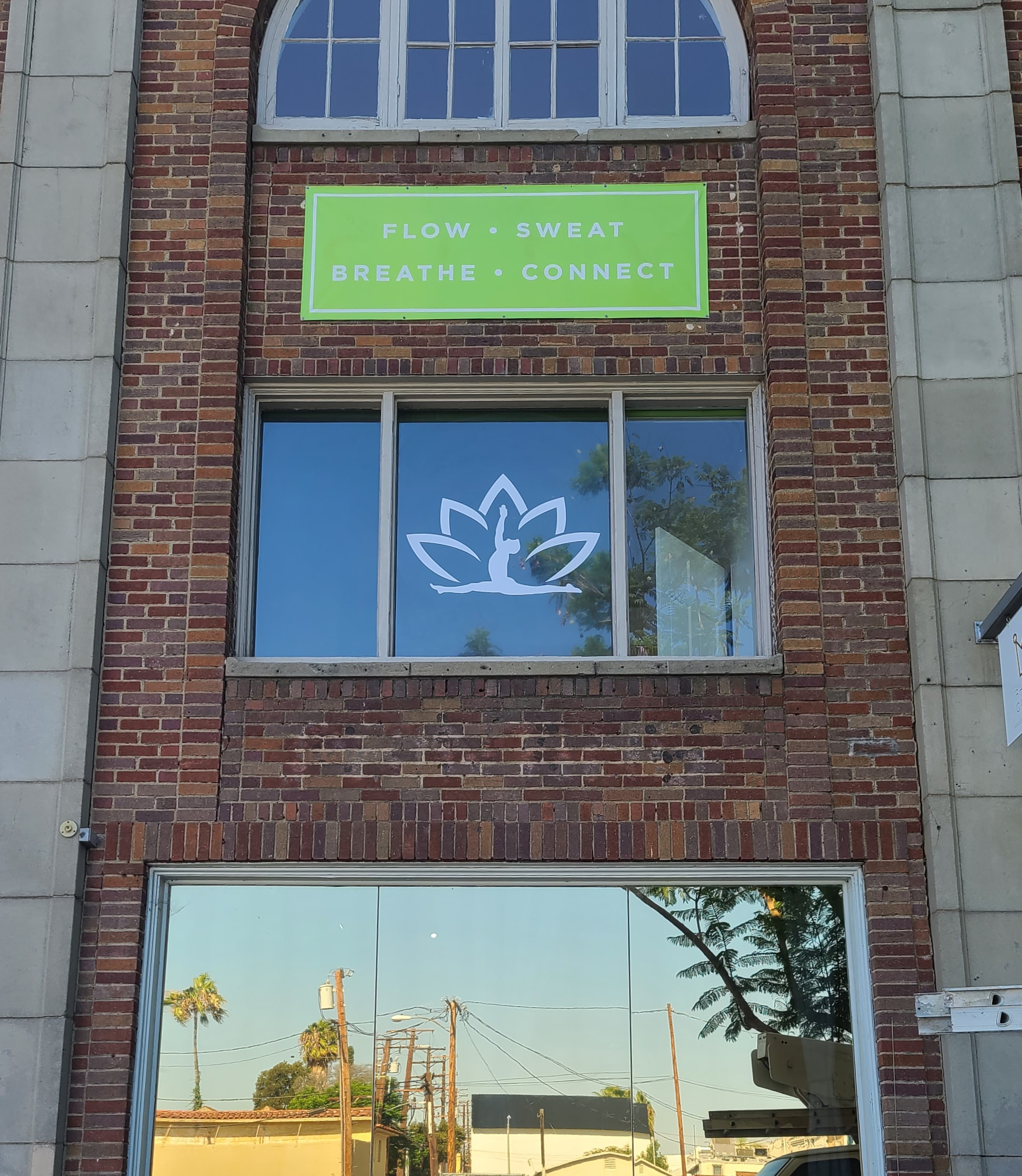 These studio window graphics compliment the other signage we installed for Shiva Yoga's West Hollywood space.