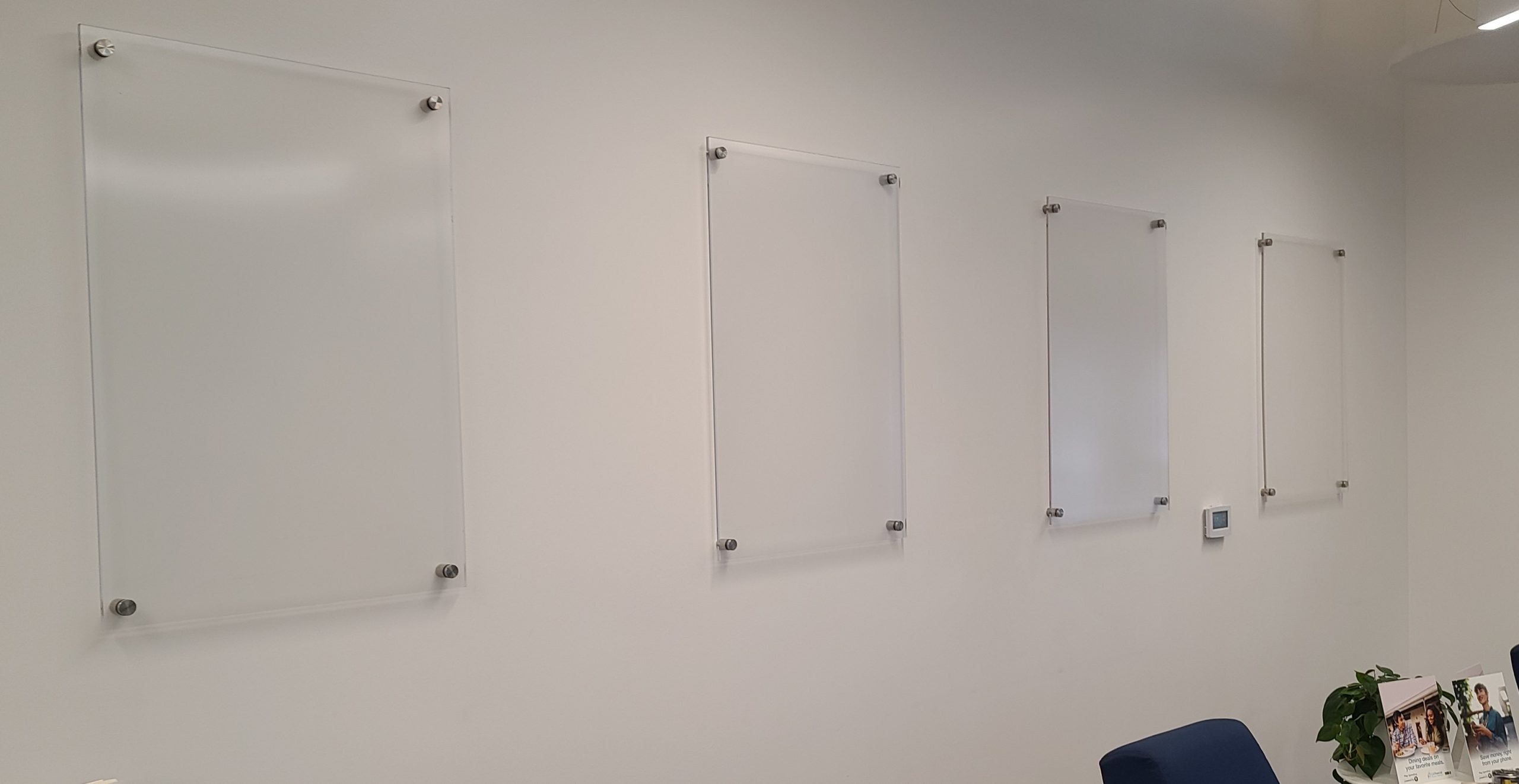 More from our office sign package for LA Financial, these are acrylic poster panels or poster holders for their Los Angeles office.