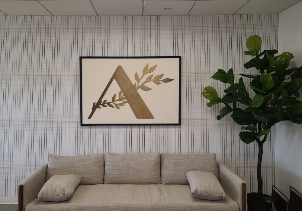 Flat Cut Lobby Sign for Abundance Capital in West Los Angeles