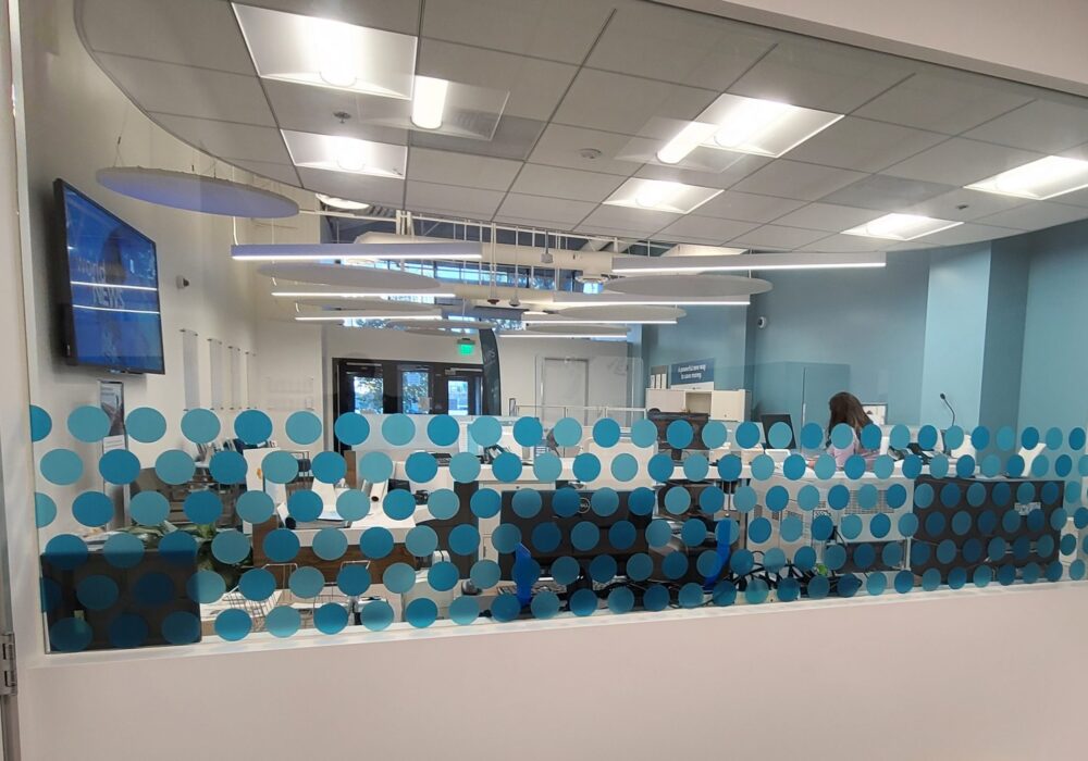 Frosted Vinyl Window Graphics for LA Financial in Los Angeles