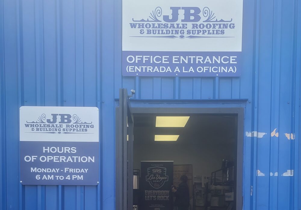 Office Exterior Signs for JB Wholesale in Sun Valley