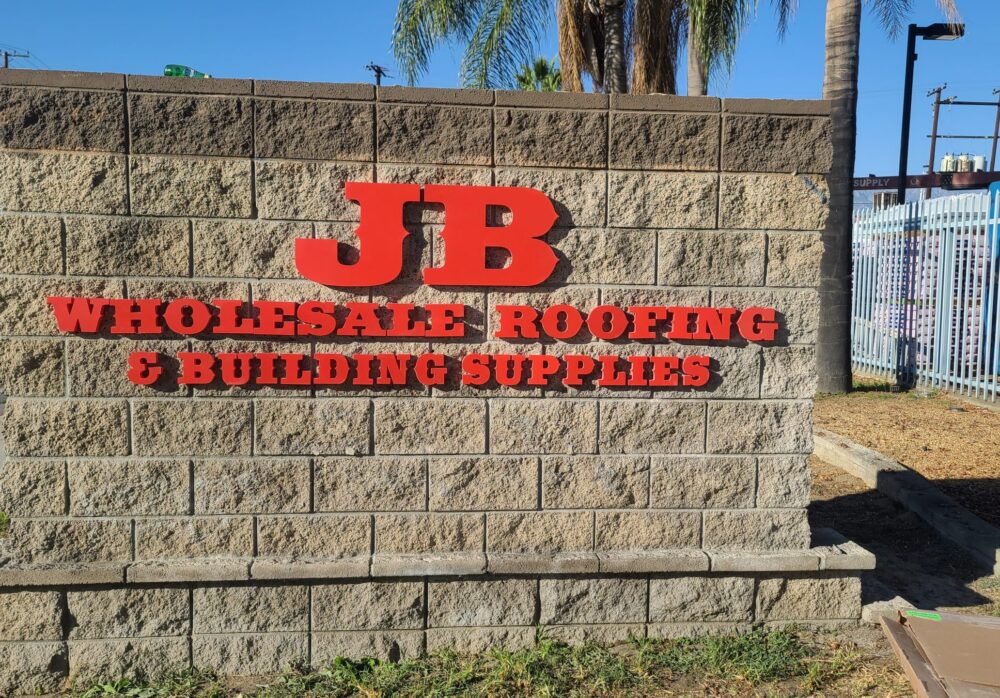 3D Letters Monument Sign for JB Wholesale in Pomona