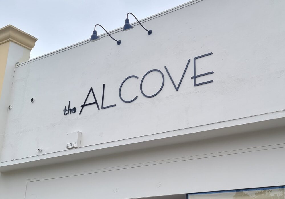 Storefront Sign for The Alcove in Long Beach