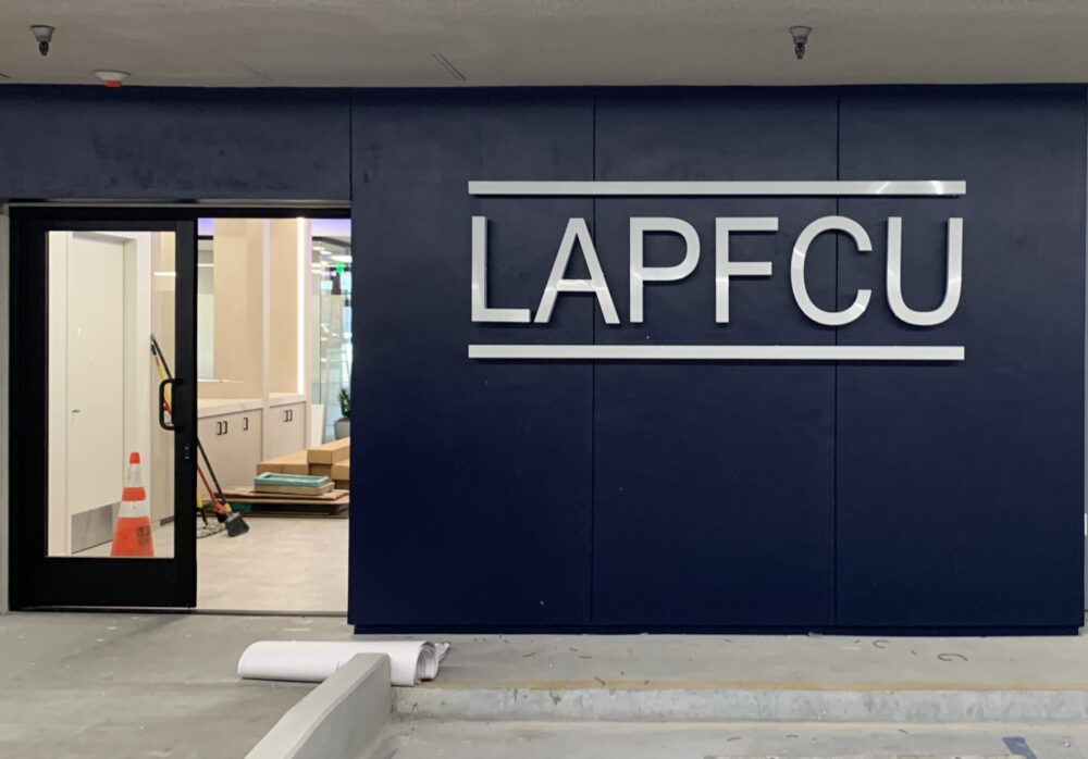 Parking Lot Backlit Sign for LAPFCU in Van Nuys