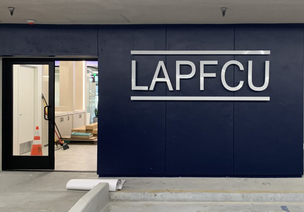 Parking Lot Backlit Sign for LAPFCU in Van Nuys