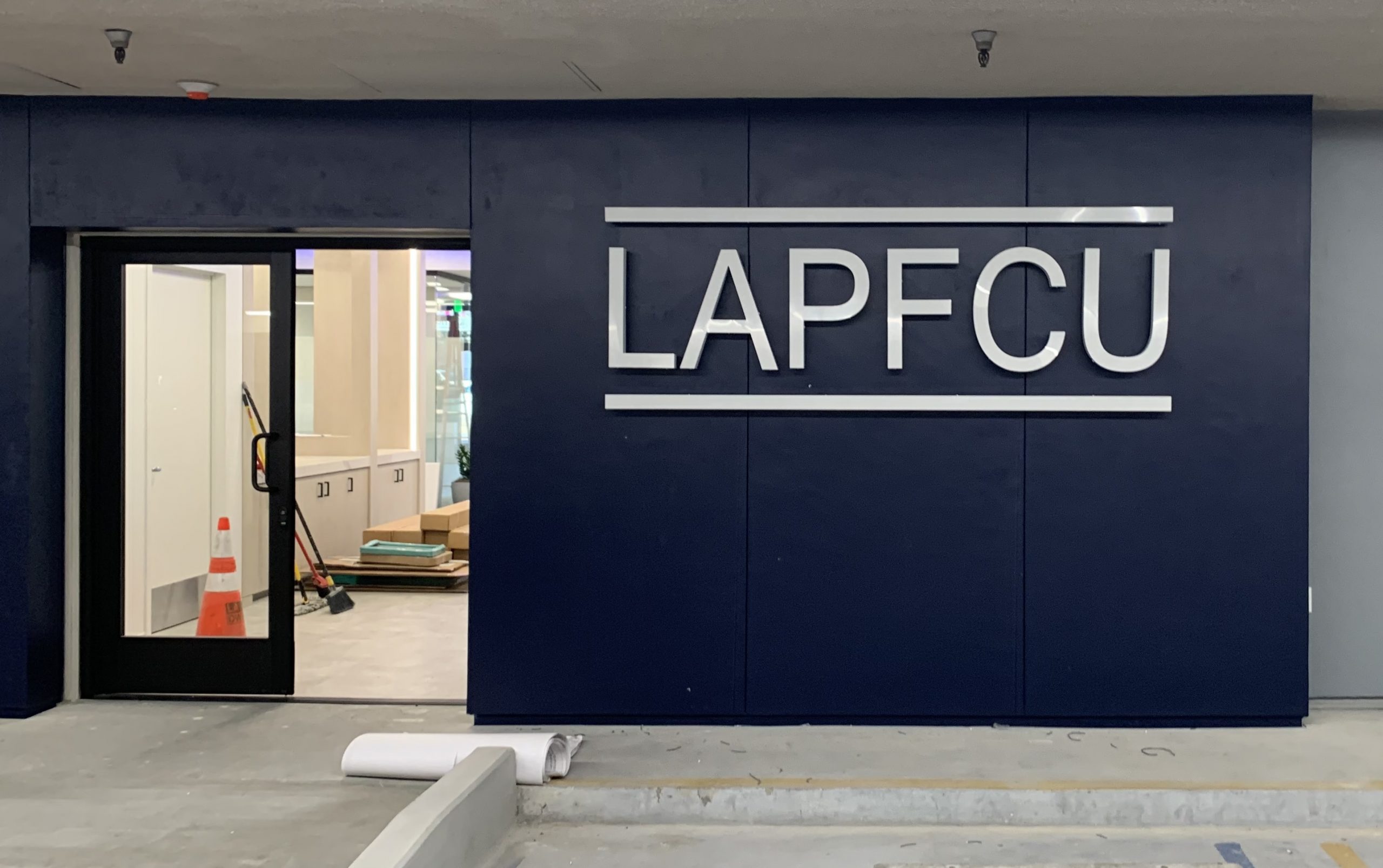 More from our sign package for LAPFCU, this is a backlit sign for their Van Nuys office's parking lot.
