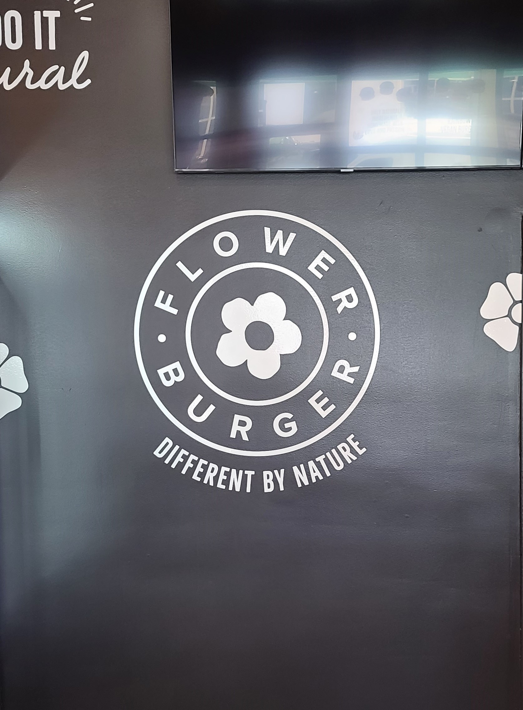 This is a restaurant wall graphics package for Flower Burger. The West Hollywood diner will have more stylish interiors as well as more visible branding.