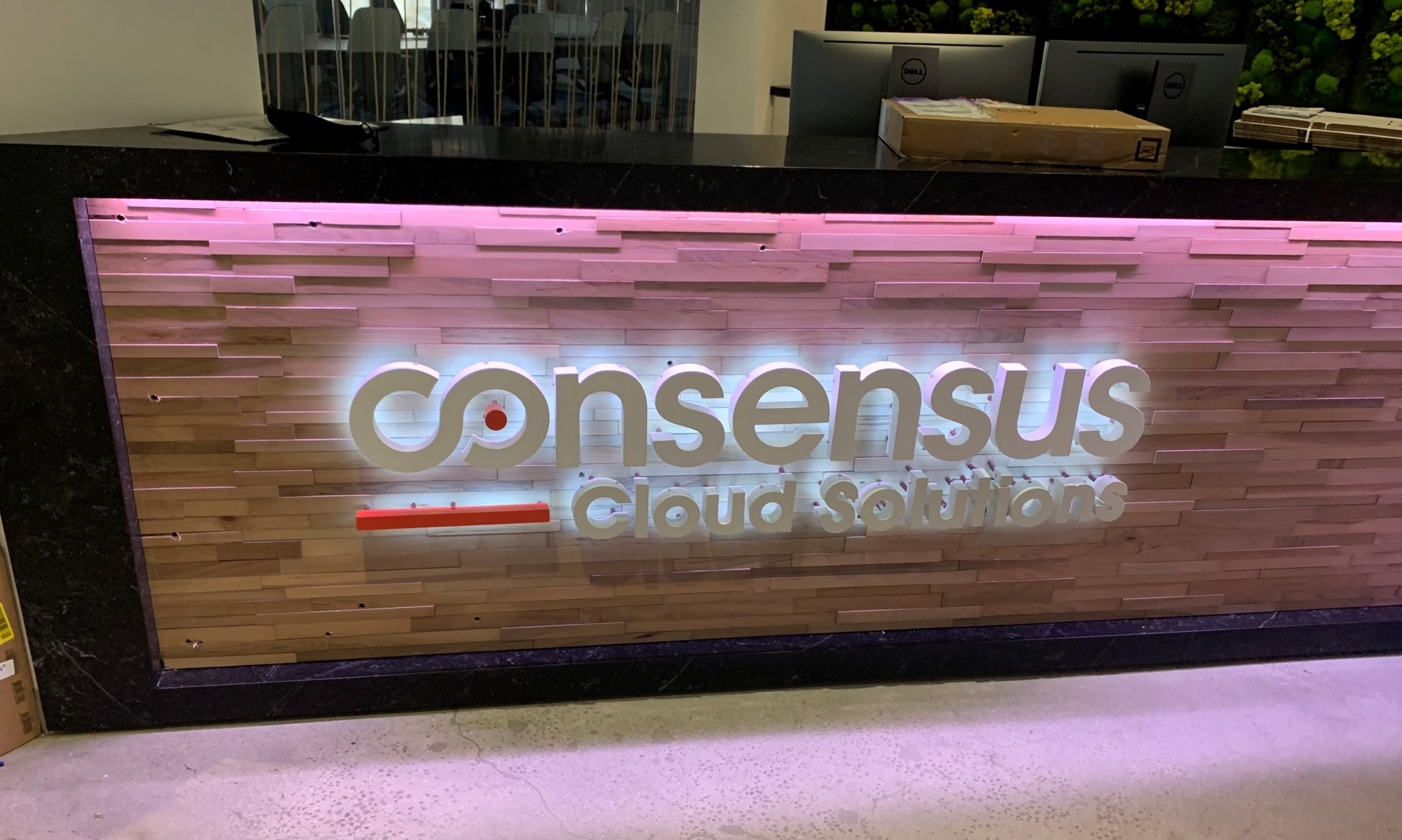 You are currently viewing Illuminated Lobby Sign for Consensus Cloud Solutions in Los Angeles