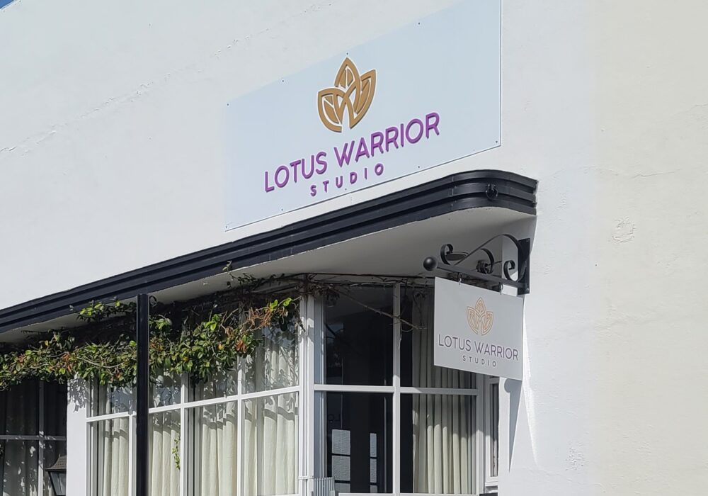 Dibond Building Sign for Lotus Warrior in Los Angeles