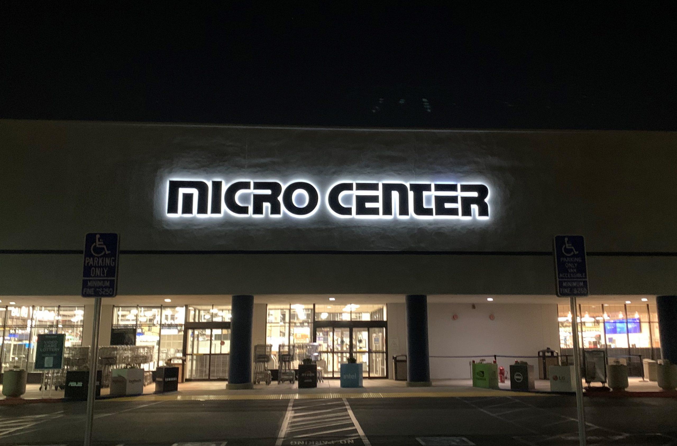 This is the LED sign retrofit we did for Micro Center's Tustin location. A computer store needs eye-catching and modern-looking signage to attract customers.