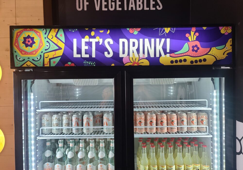 Merchandising Sign for Flower Burger in Melrose