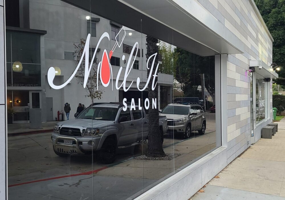Salon Window Graphics for Nail It Salon in Culver City