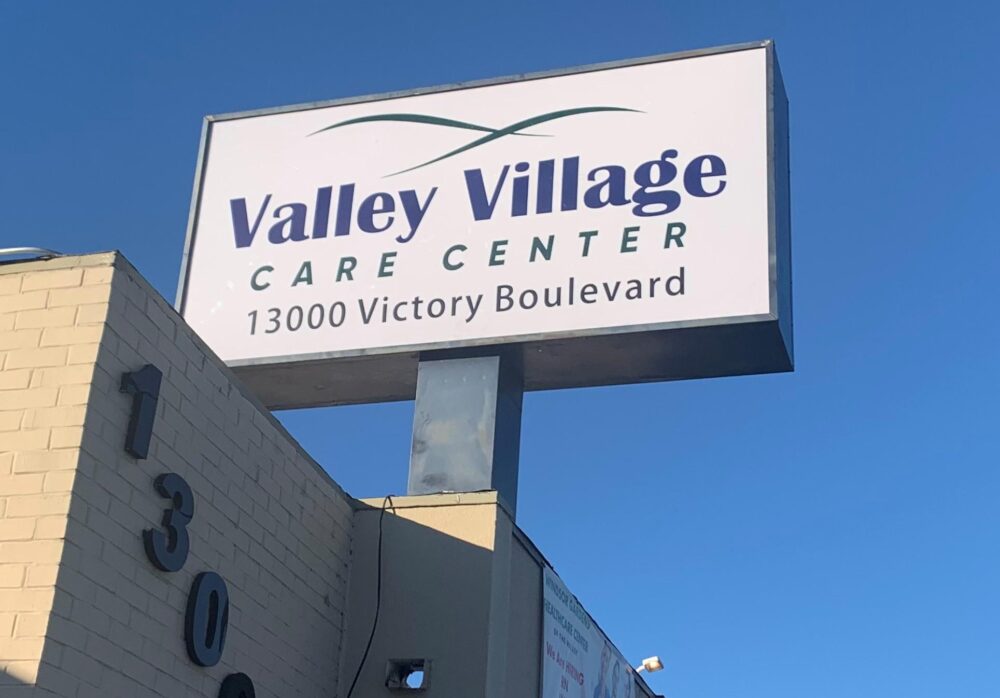 Pylon Sign for Valley Village Care Center in North Hollywood