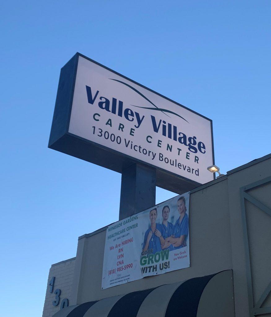 A pylon sign is a sure way to get noticed. Like this one we fabricated and installed for Valley Village Care Center's North Hollywood location.