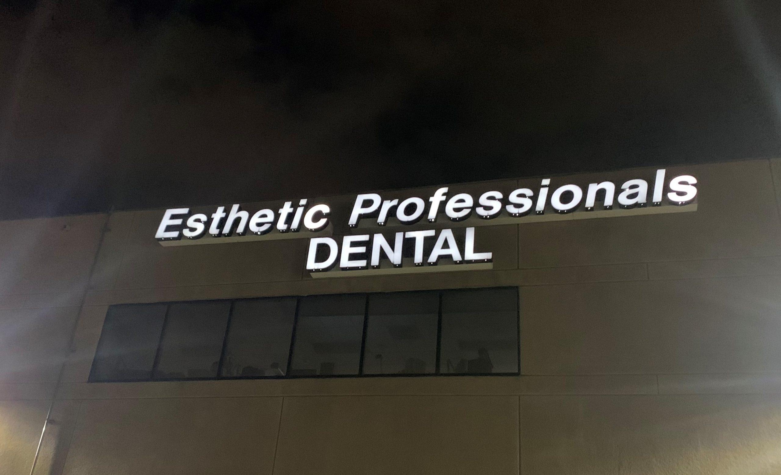 This is our LED sign upgrade for Esthetic Professionals' Tarzana location. With this, their building sign is now illuminated, boosting brand visibility.