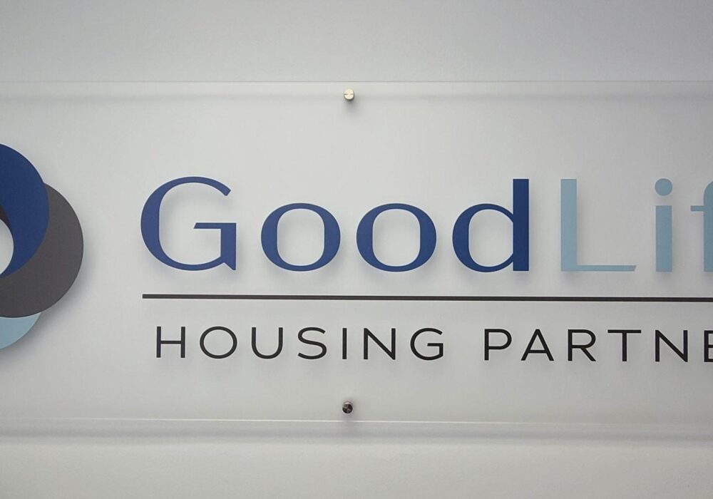 Acrylic Panel Lobby Sign for GoodLife Housing in Los Angeles