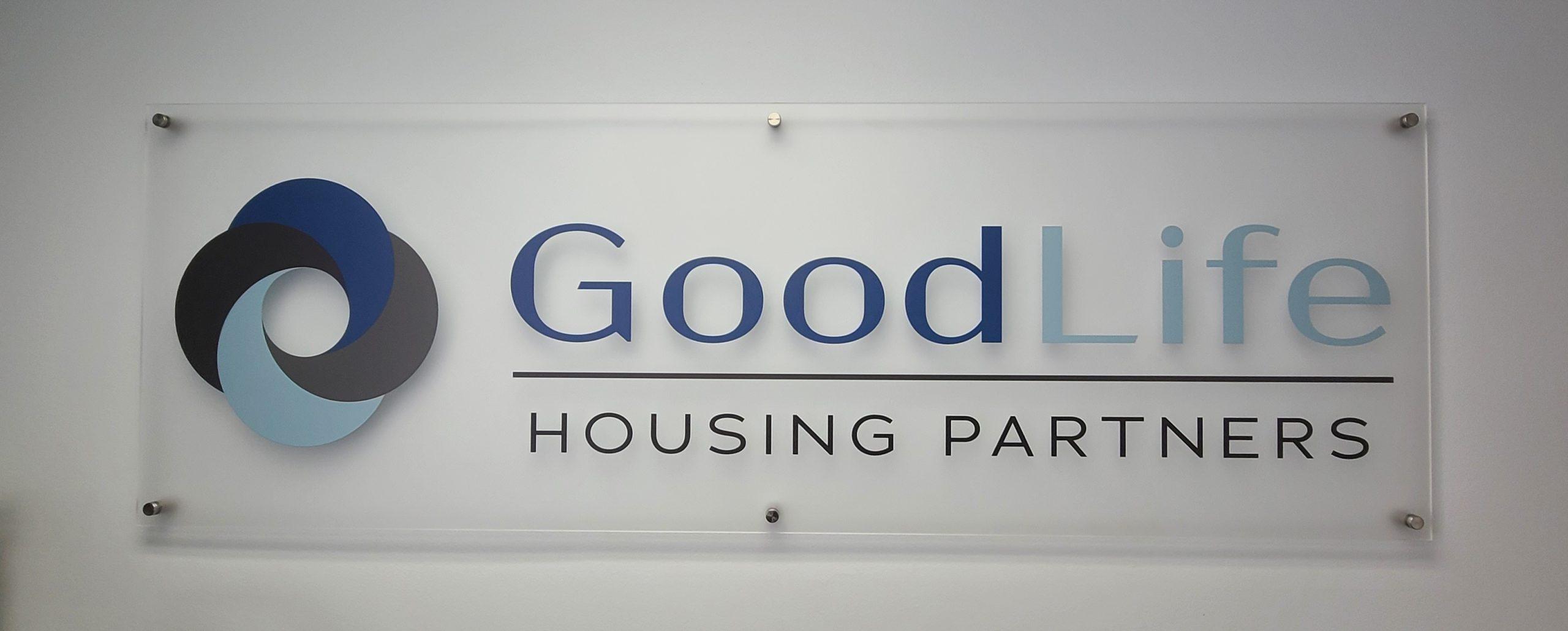 This is the acrylic panel lobby sign we fabricated and installed for GoodLife Housing's office in Los Angeles. Contact Premium Sign Solutions. Los Angeles sign company serving San Fernando Valley, Tarzana, Pomona and all of Southern California. Premium Sign Solutions Specializing in Storefront Signs, Lobby Signs, Indoor Signs and Outdoor Signs for Businesses.