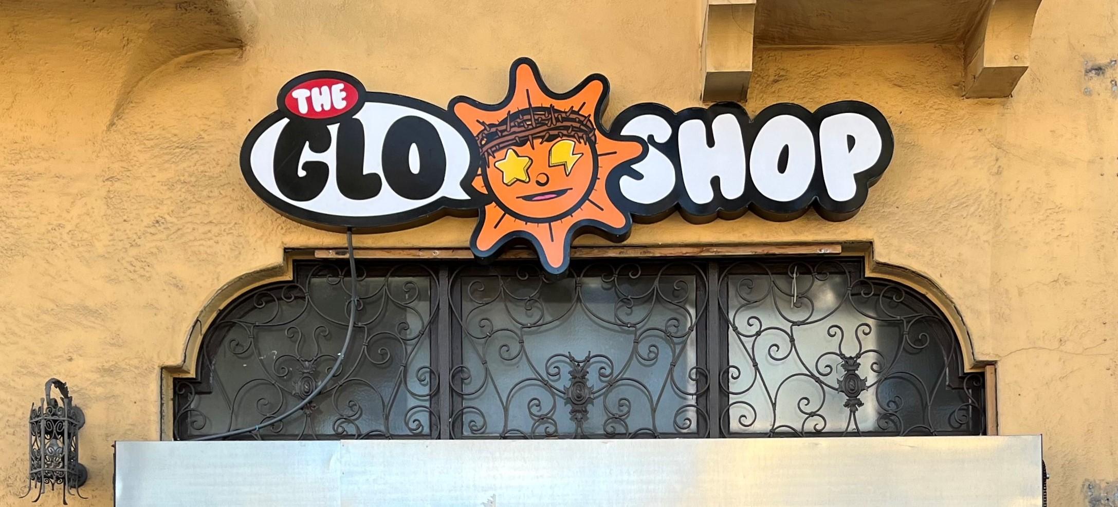 This contour cut light box storefront sign for The Glo Shop will definitely get eyes on their Melrose location and attract more customers.