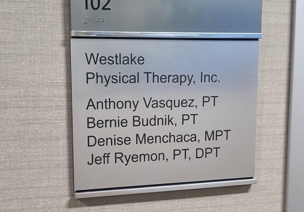 Plaque and Directory Sign for Anchor Health in Westlake Village