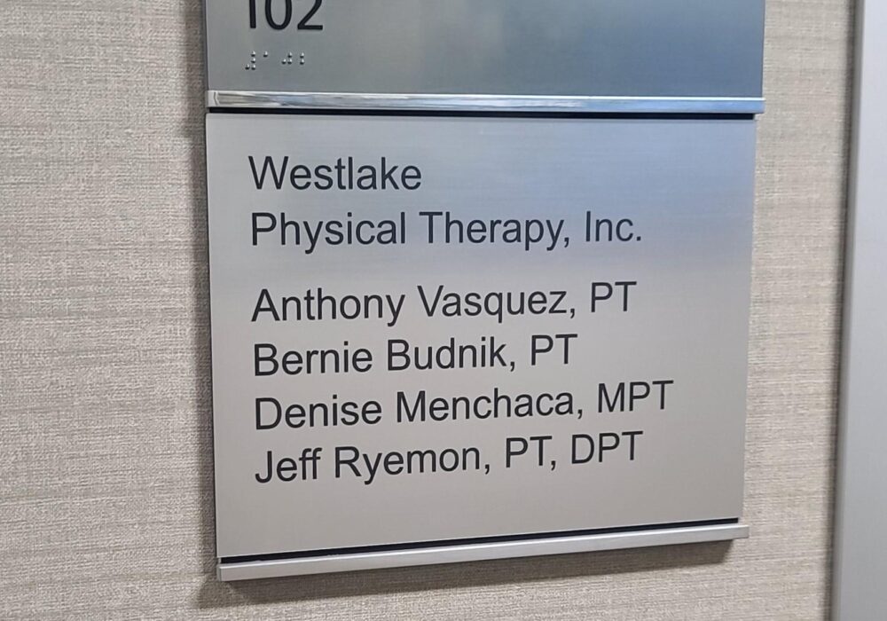 Plaque and Directory Sign for Anchor Health in Westlake Village