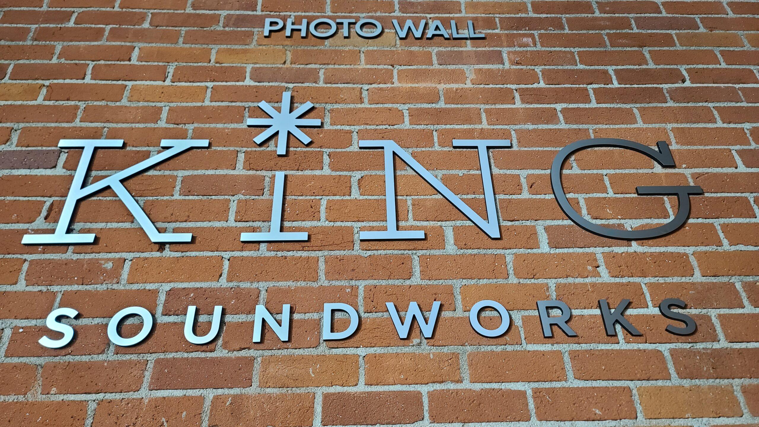 More from our sign package for King Soundworks' studio in Burbank. This is lobby sign is comprised of black acrylic with brushed metal faces. Los Angeles sign company serving San Fernando Valley, Tarzana, Pomona and all of Southern California. Premium Sign Solutions Specializing in Storefront Signs, Lobby Signs, Indoor Signs and Outdoor Signs for Businesses.