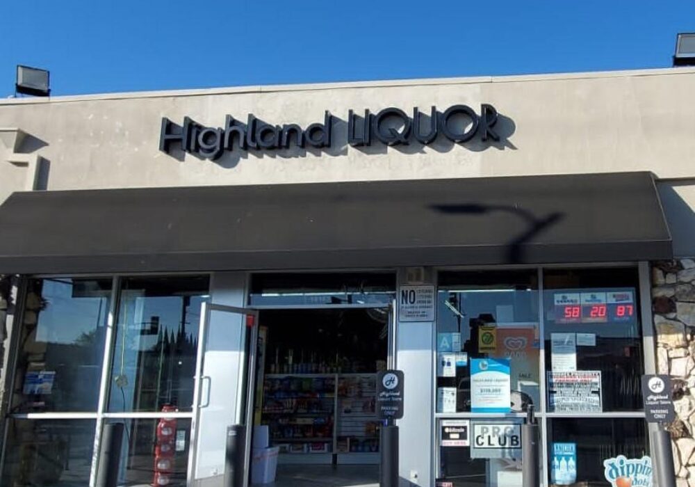 Channel Letters Storefront Sign for Highland Liquor in Granada Hills