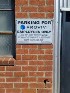Read more about the article Aluminum Parking Lot Sign for Provivi in Santa Monica