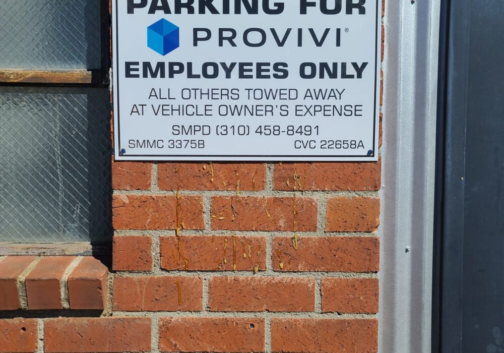 Aluminum Parking Lot Sign for Provivi in Santa Monica