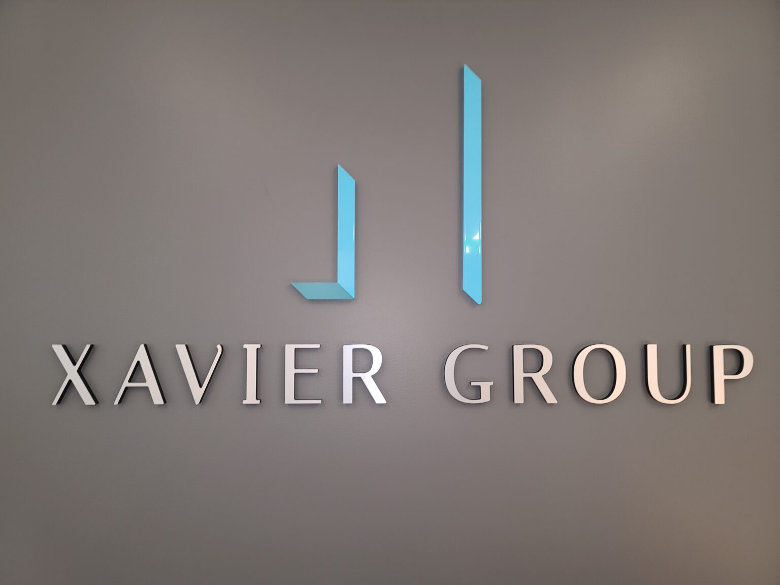 Xavier Sign Acrylic Letters Lobby Sign for Xavier Group in Los Angeles – Premium ...