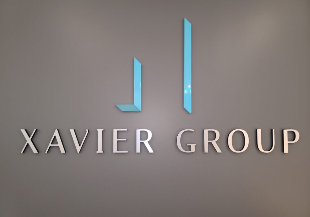 Acrylic Letters Lobby Sign for Xavier Group in Los Angeles